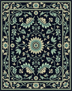 Art Nouveau Floral Botanical Pattern Rug