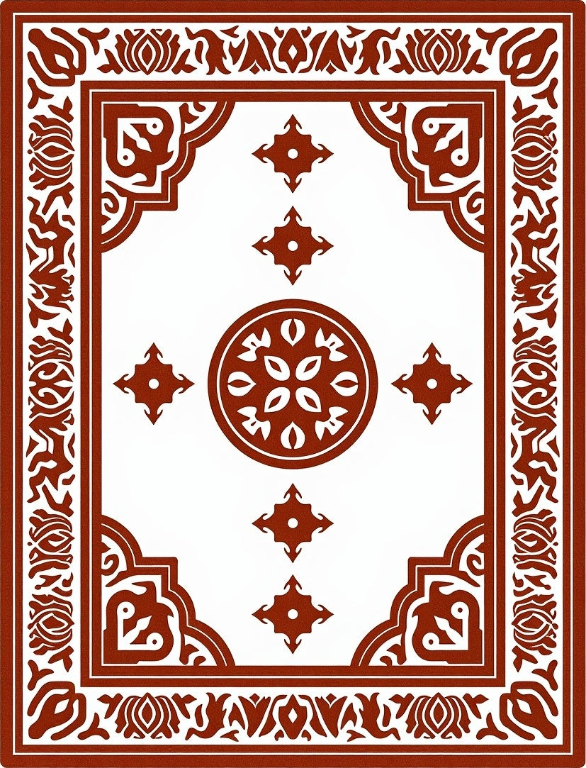 Maroon Traditional Medallion Floral Rug