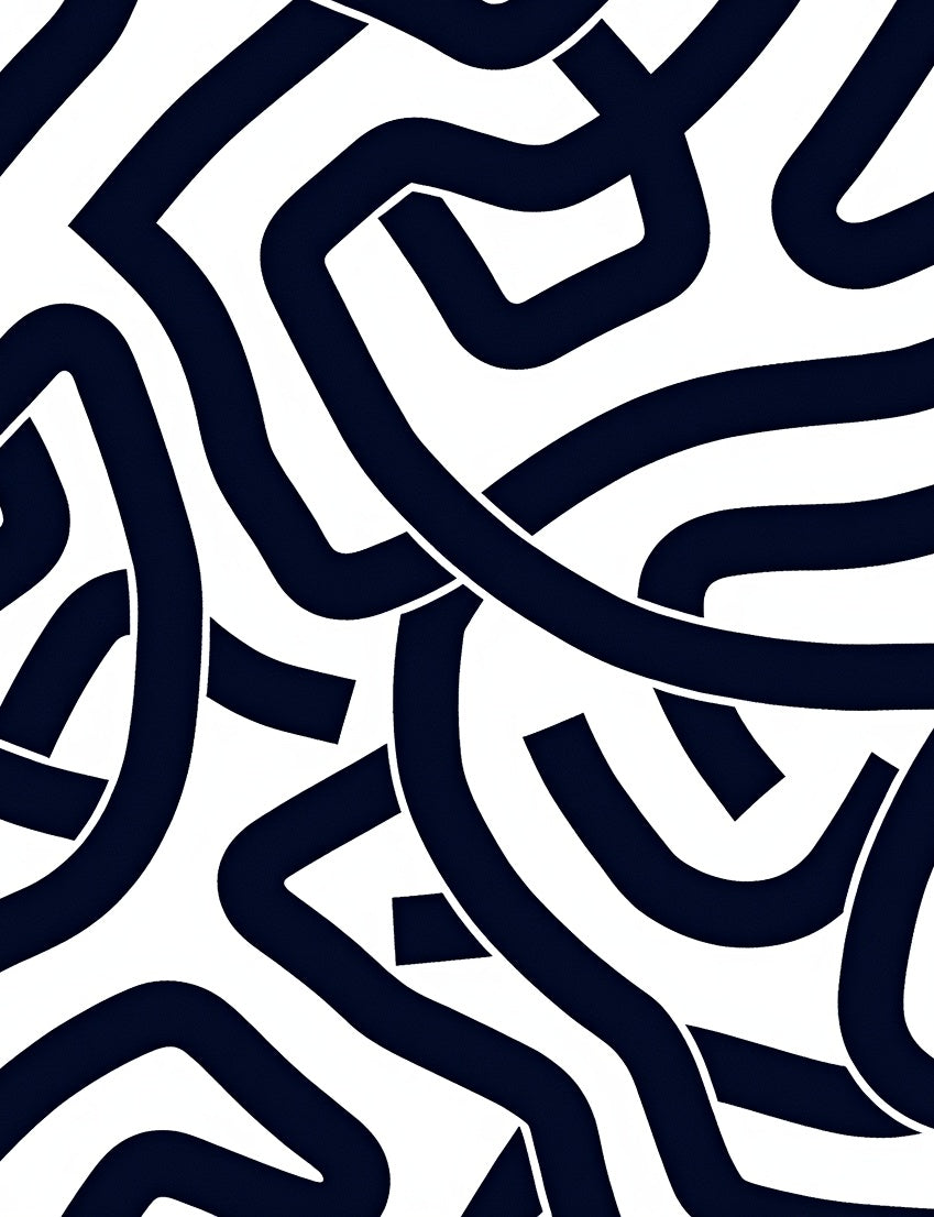 Bold Abstract Intertwined Lines Design Rug