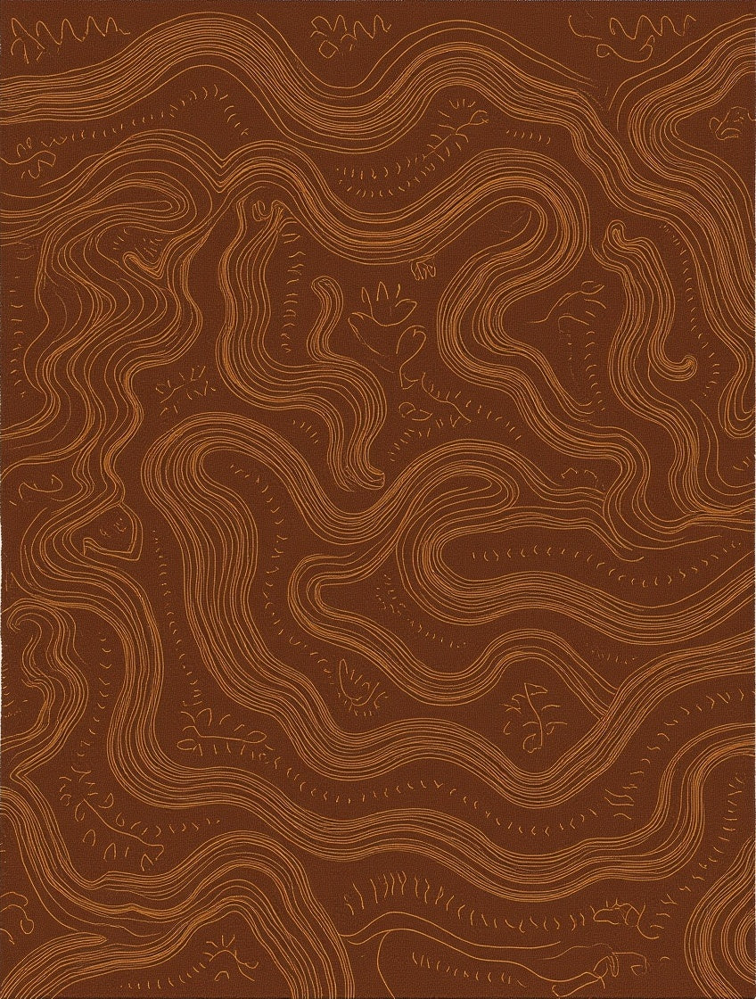 Abstract Earthy Swirl Pattern Rug