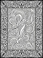 Bold Abstract Swirls Frame Design Rug