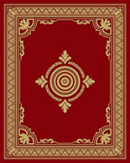 Ornate Red Gold Floral Centerpiece Rug