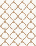 Tan White Lattice Pattern Rug