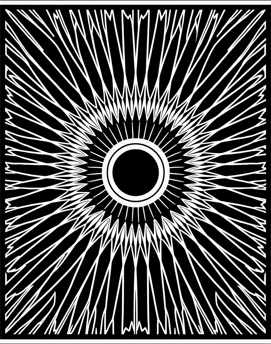 Radiant Sunburst Geometric Design Rug