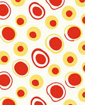 Bold Red Yellow Abstract Circles Pattern Rug