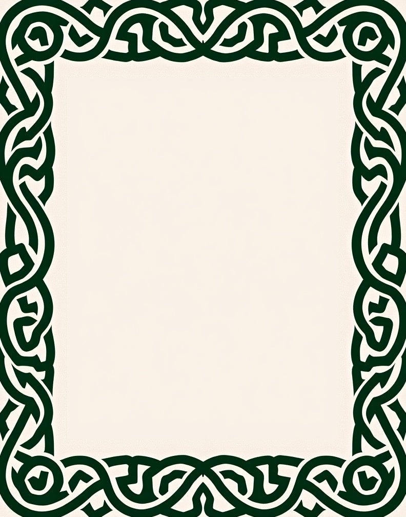 Interwoven Knotted Celtic Border Design Rug