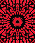 Bold Red Abstract Sunburst Mandala Rug