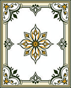 Ornate Floral Bordered Medallion Rug