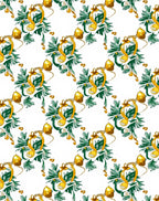 Golden Bell Green Foliage Repeating Pattern Rug