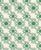 Green Daisy Blossom Repeating Pattern Rug