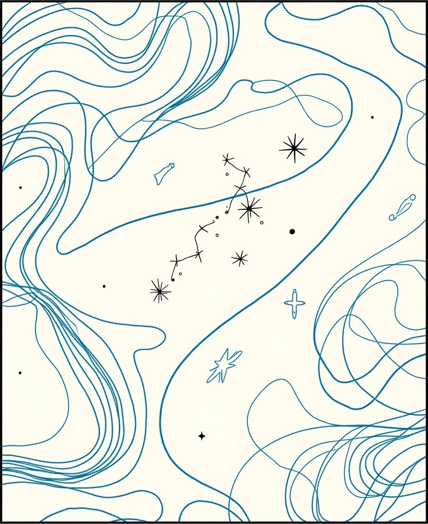 Celestial Swirls Graphic Pattern Design Rug