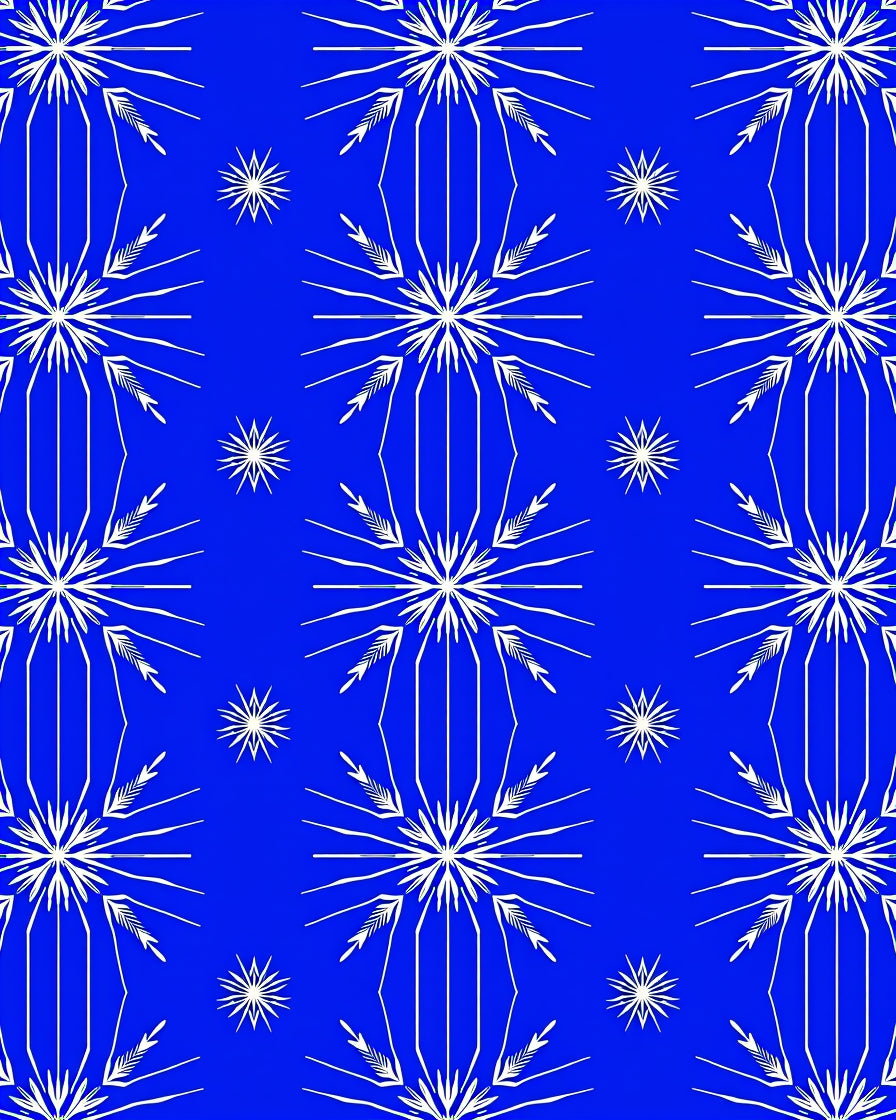 Bright Blue White Starburst Arrangement Rug