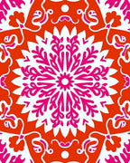 Vibrant Fuchsia Floral Mandala Design Rug