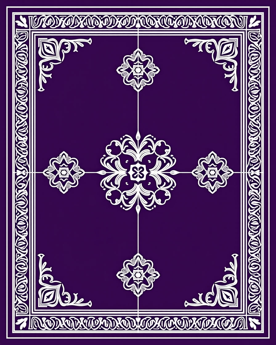 Intricate Damask Floral Symmetry Rug