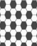 Black White Hexagon Pattern Design Rug
