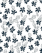 Dark Floral Outline Pattern Design Rug