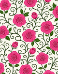 Vibrant Pink Floral Vine Pattern Rug