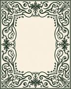 Elegant Floral Scroll Border Design Rug