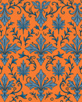 Ornate Blue Fleur-de-lis Pattern Rug