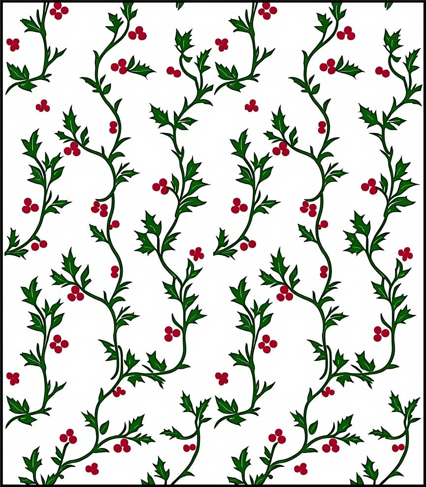 Vine Holly Berry Garland Rug