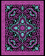 Symmetrical Floral Swirl Pattern Rug