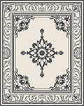 Ornate Floral Scrollwork Motif Rug