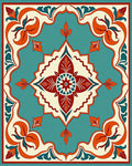Classic Medallion Floral Border Rug