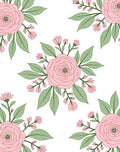 Delicate Pink Floral Pattern Rug