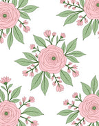 Delicate Pink Floral Pattern Rug