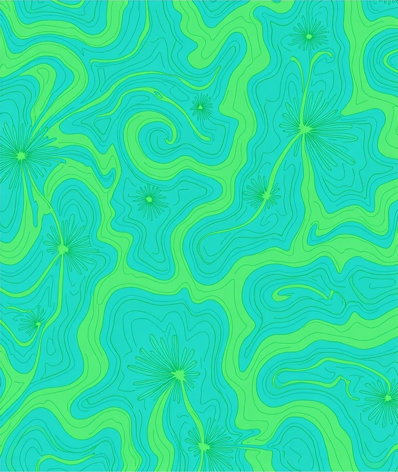 Retro Swirl Daisy Pattern Design Rug