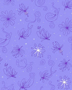 Whimsical Floral Swirl Pattern Design Rug