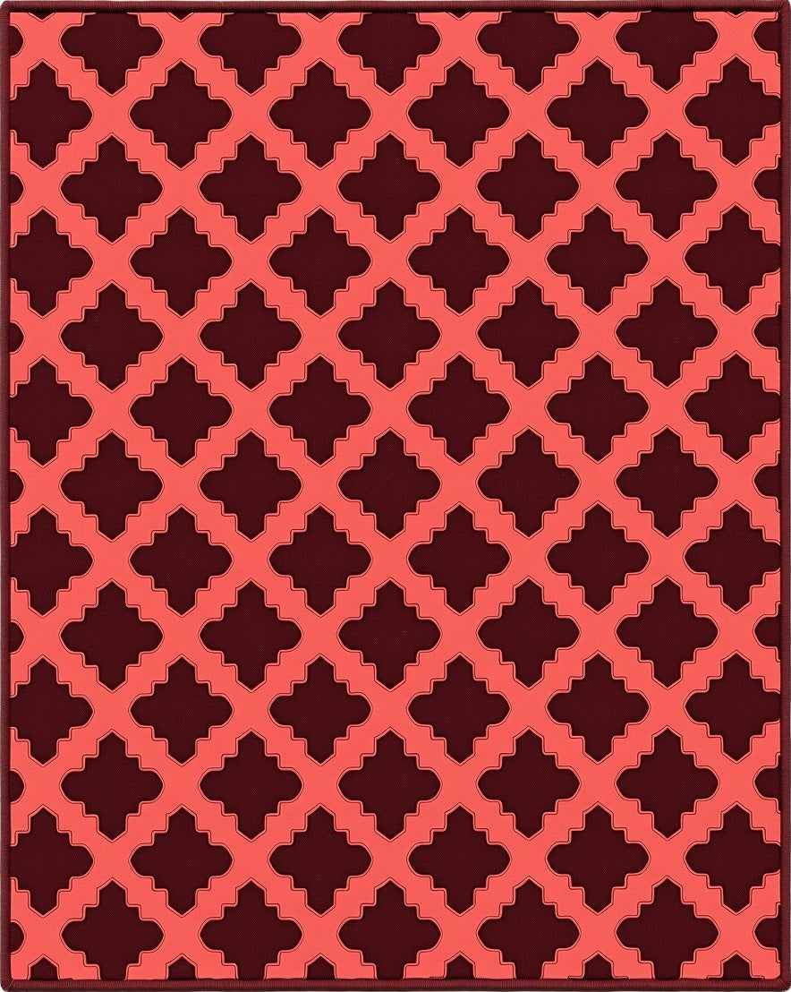Coral Lattice Geometric Style Rug