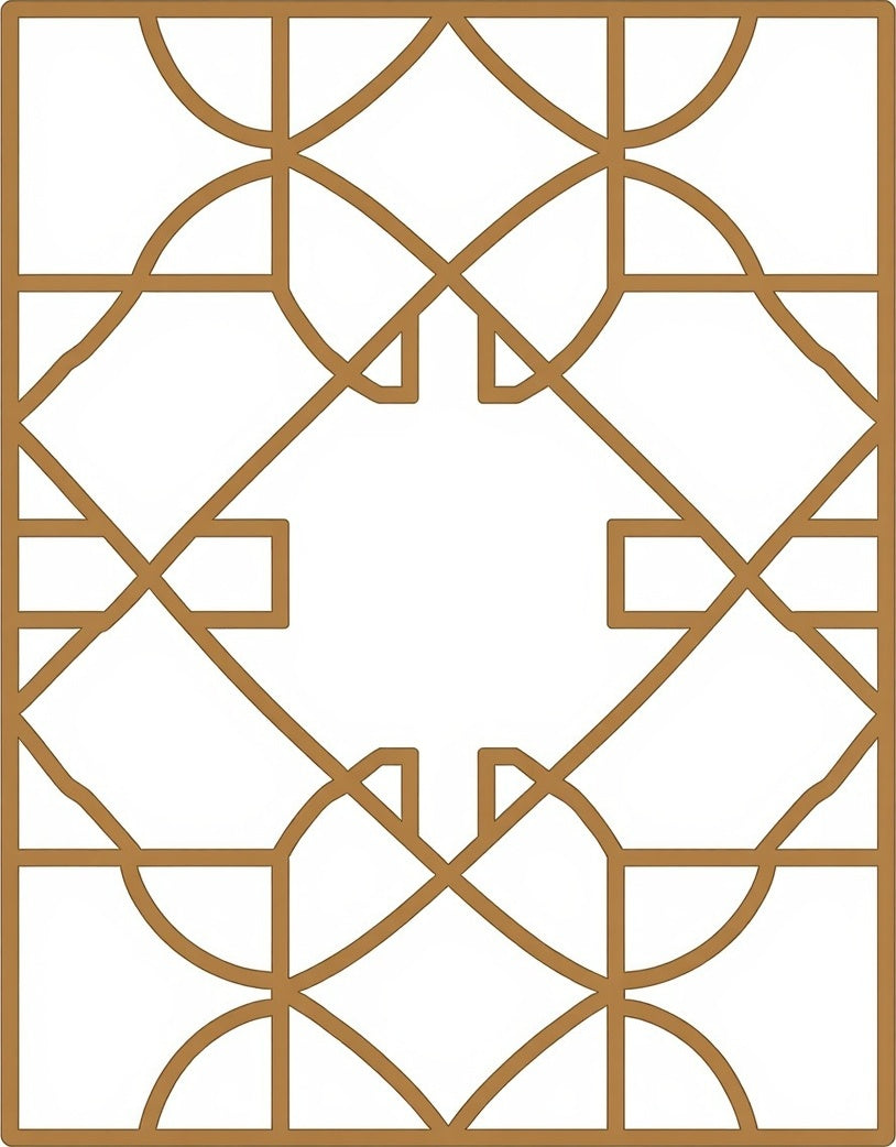 Geometric Arched Diamond Pattern Rug