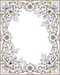Ornate Lavender Botanical Swirls Rug