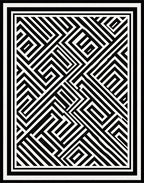 Bold Black White Maze Pattern Rug
