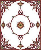 Maroon Gold Antique Medallion Design Rug
