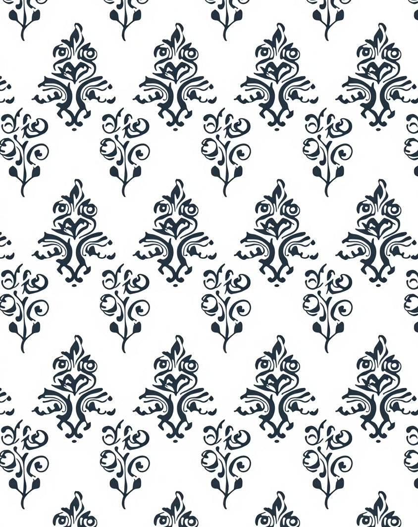 Classic Damask Scroll Pattern Rug