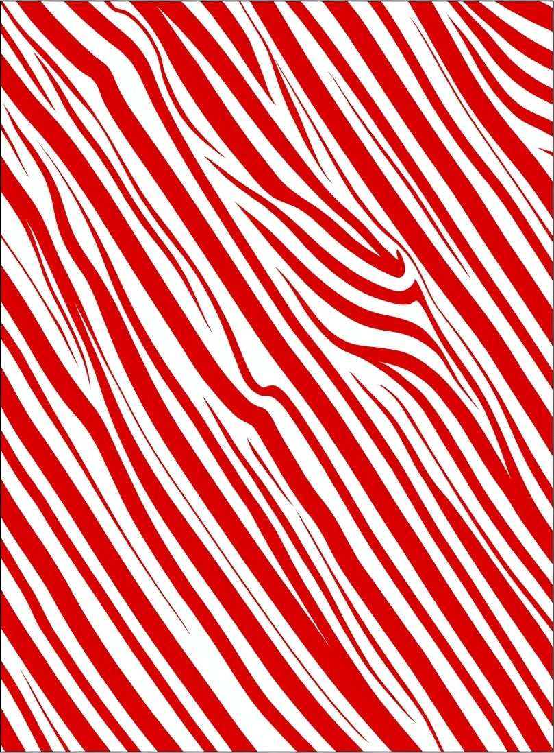 Bold Red White Swirl Stripes Rug