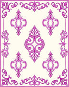 Ornate Floral Scrollwork Pattern Rug