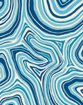 Blue Flowing Abstract Swirls Pattern Rug