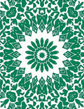 Green Floral Mandala Pattern Rug
