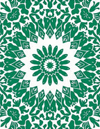 Green Floral Mandala Pattern Rug