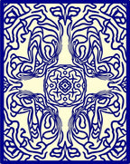 Elegant Blue Swirling Pattern Design Rug