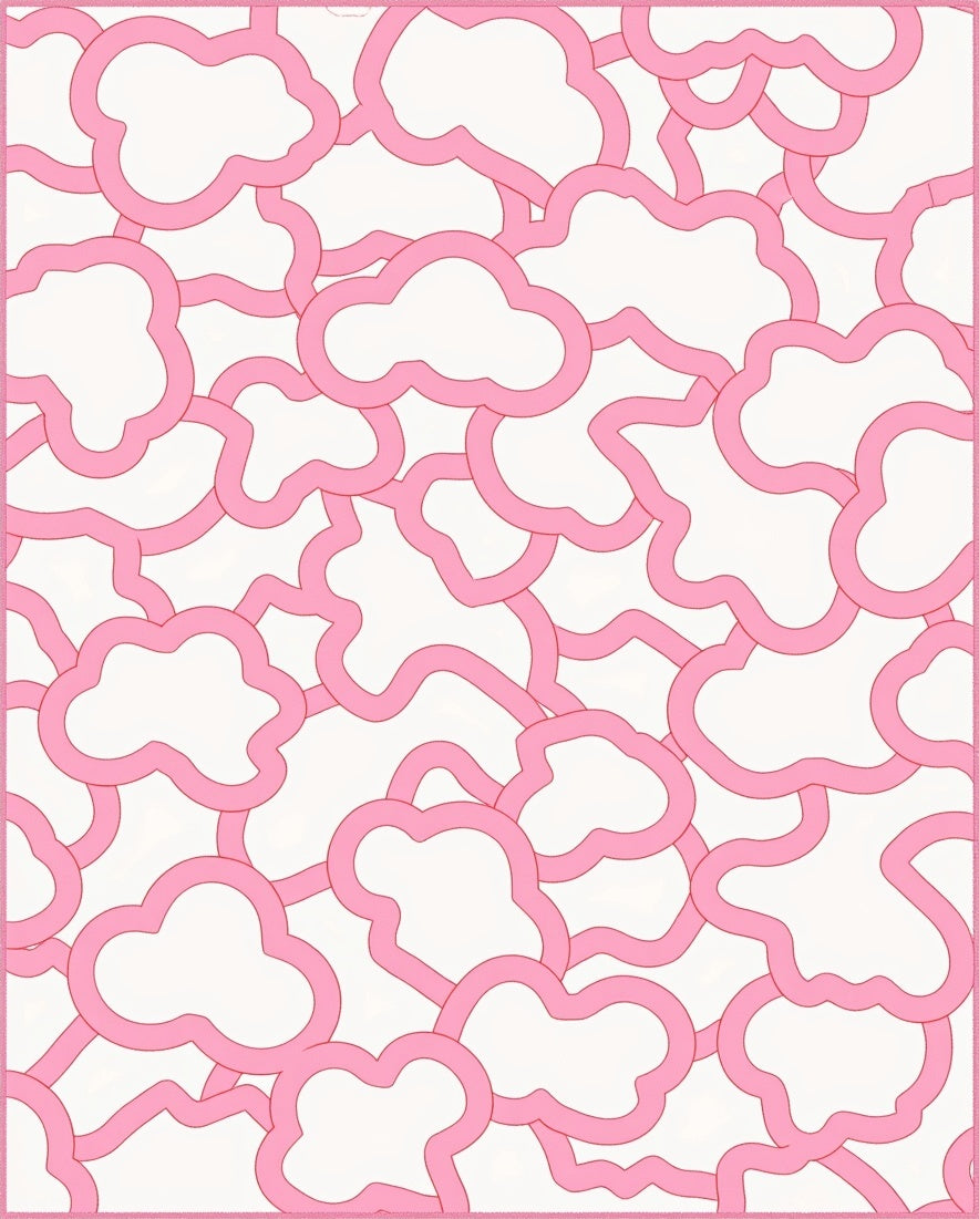 Playful Pink Cloud Pattern Rug