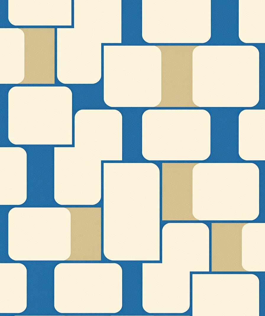 Retro Rounded Rectangle Pattern Rug