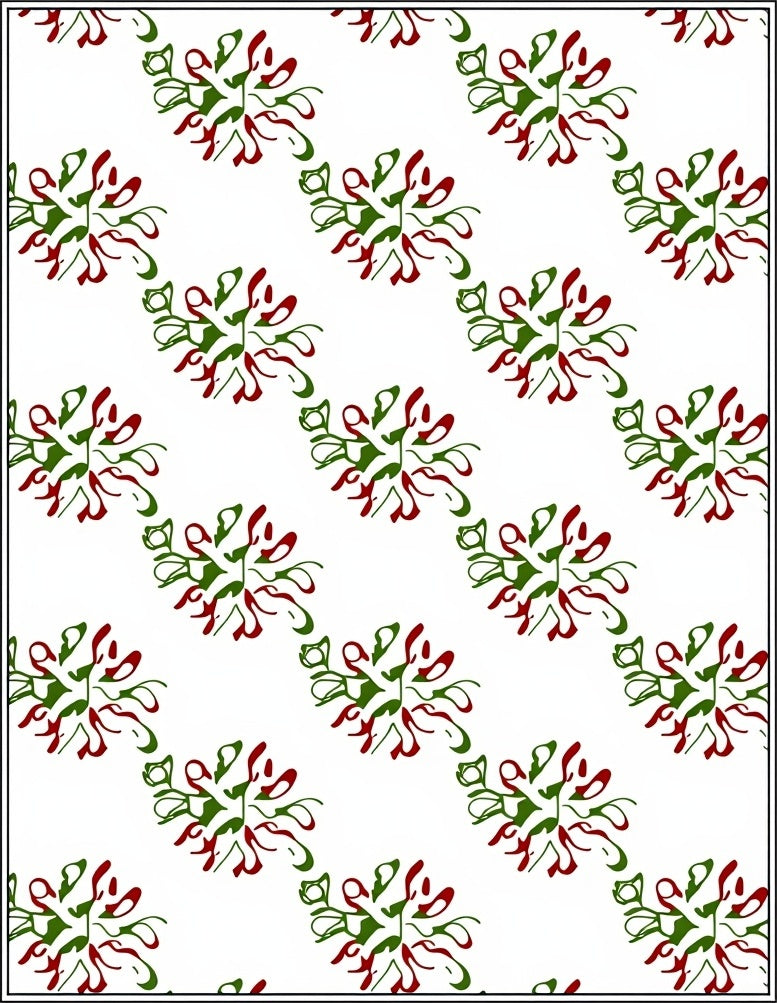 Red Green Abstract Swirl Pattern Rug