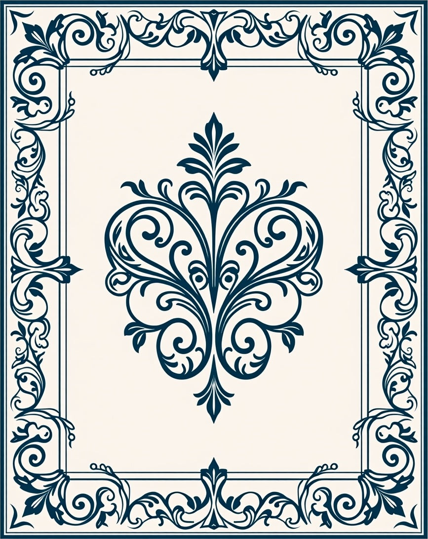 Classic Scroll and Flourish Pattern Rug