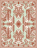 Vintage Floral Scrollwork Pattern Rug