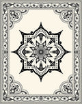 Elegant Black White Mandala Pattern Rug