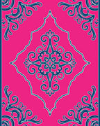 Vibrant Pink Paisley Swirl Design Rug